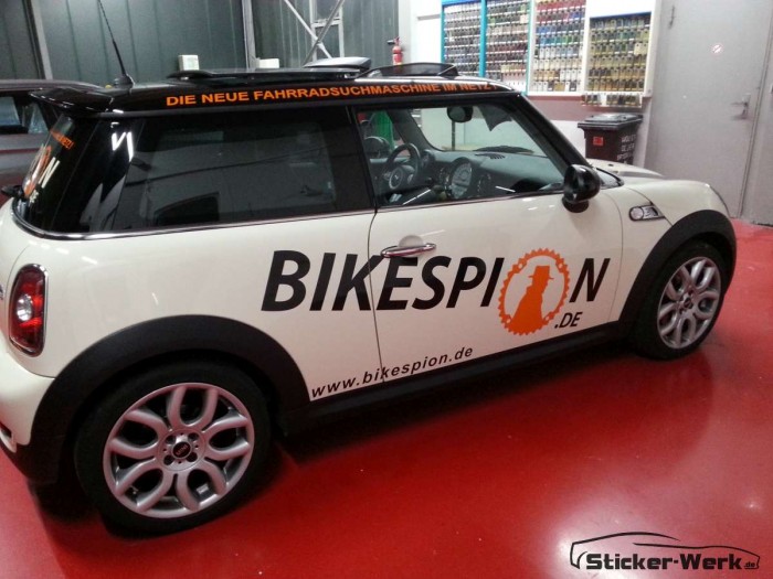 Mini Cooper Bikespion Beschriftung