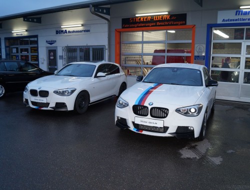 Zwei BMW 1er M Performance nach Teilfolierung