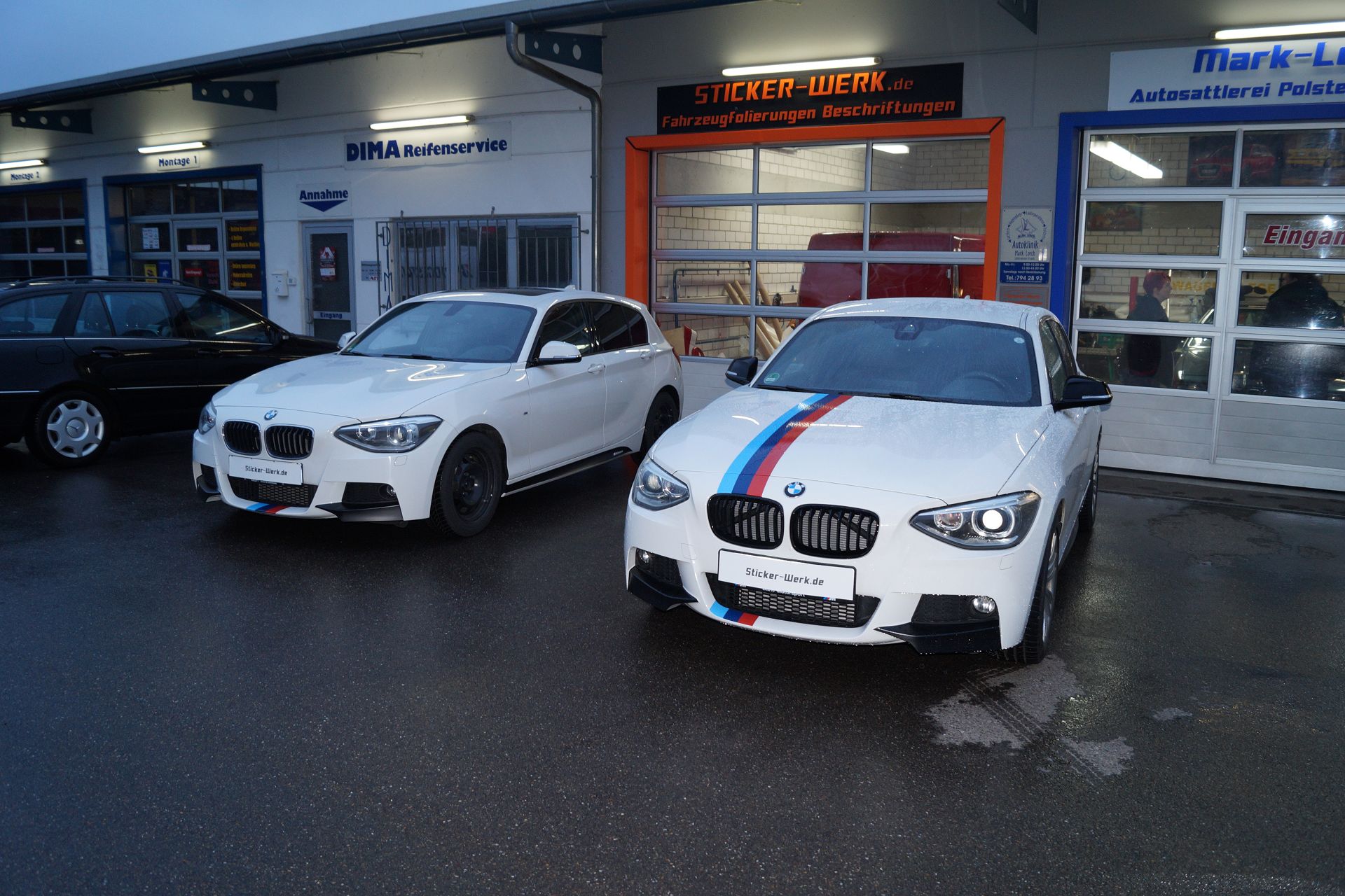 Zwei BMW 1er M Performance nach Teilfolierung