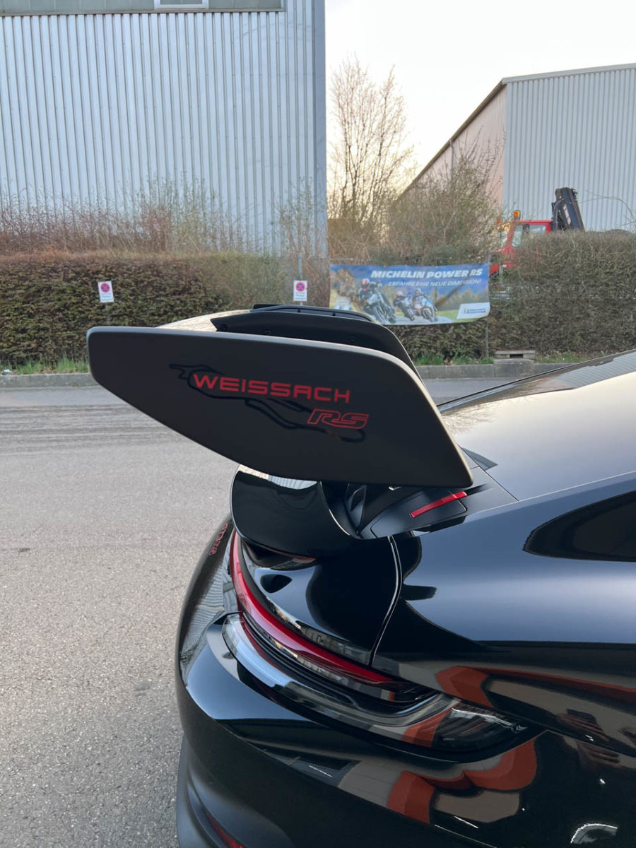 Porsche Weissach RS Dekorfolie auf den Endplatten des Heckflügels - Sticker-Werk